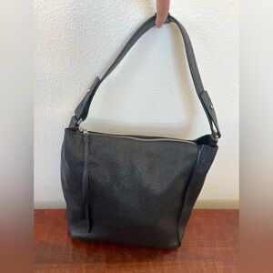 Allsaints Kita black leather shoulder /crossbody bag minimalist quiet luxury